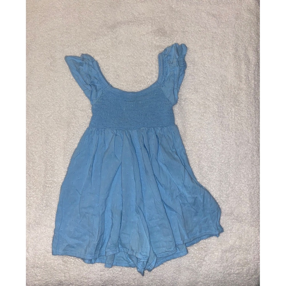 Girls The Children's Place Blue Smocked Romper